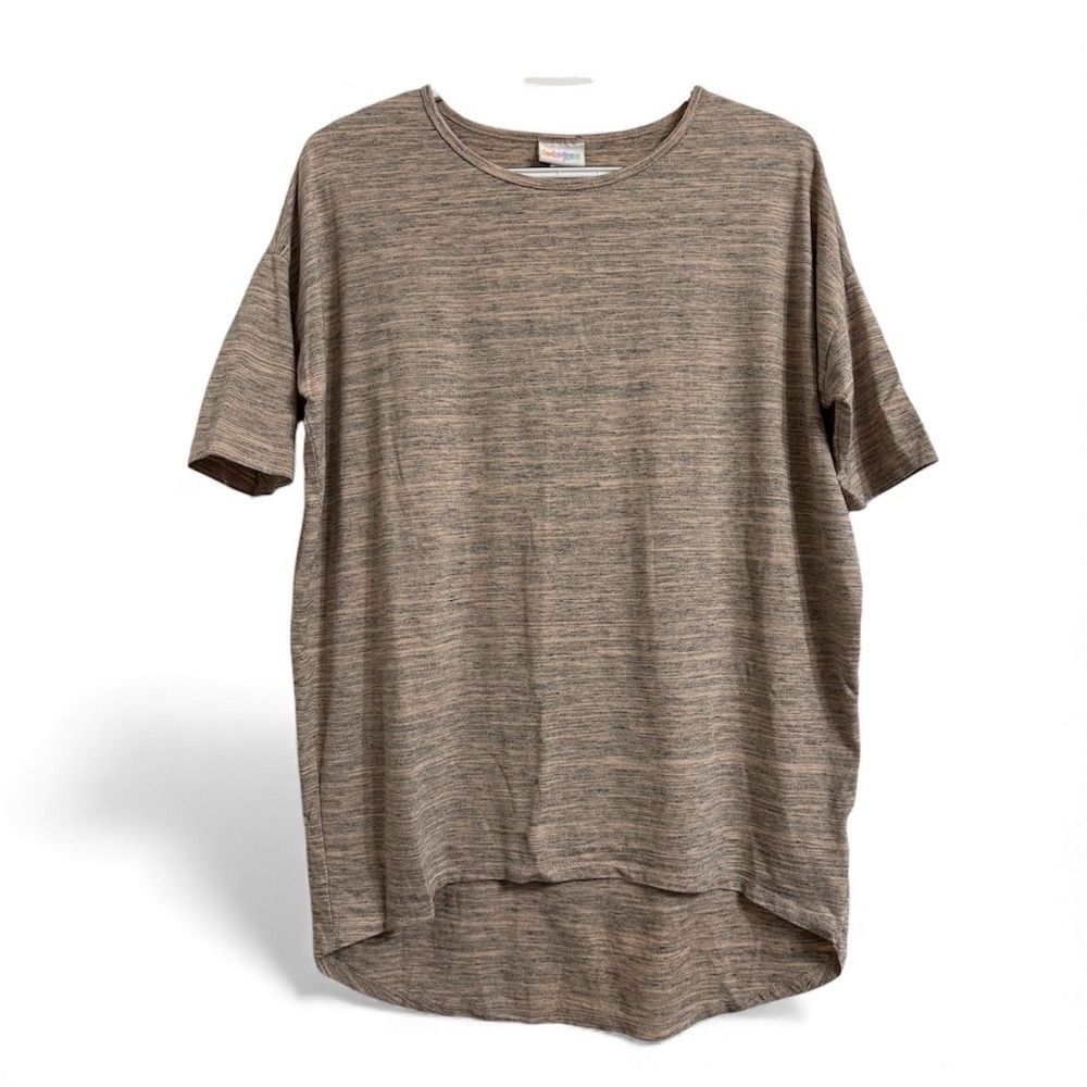 LuLaRoe Oversized Flowy T-Shirt Top XS Taupe Brown Heathered Short Sleeve